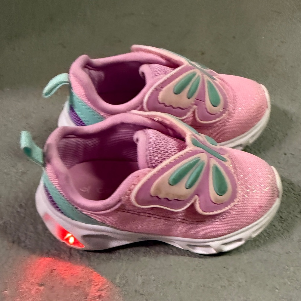 Carters Pink Butterfly Kids Shoes 6T